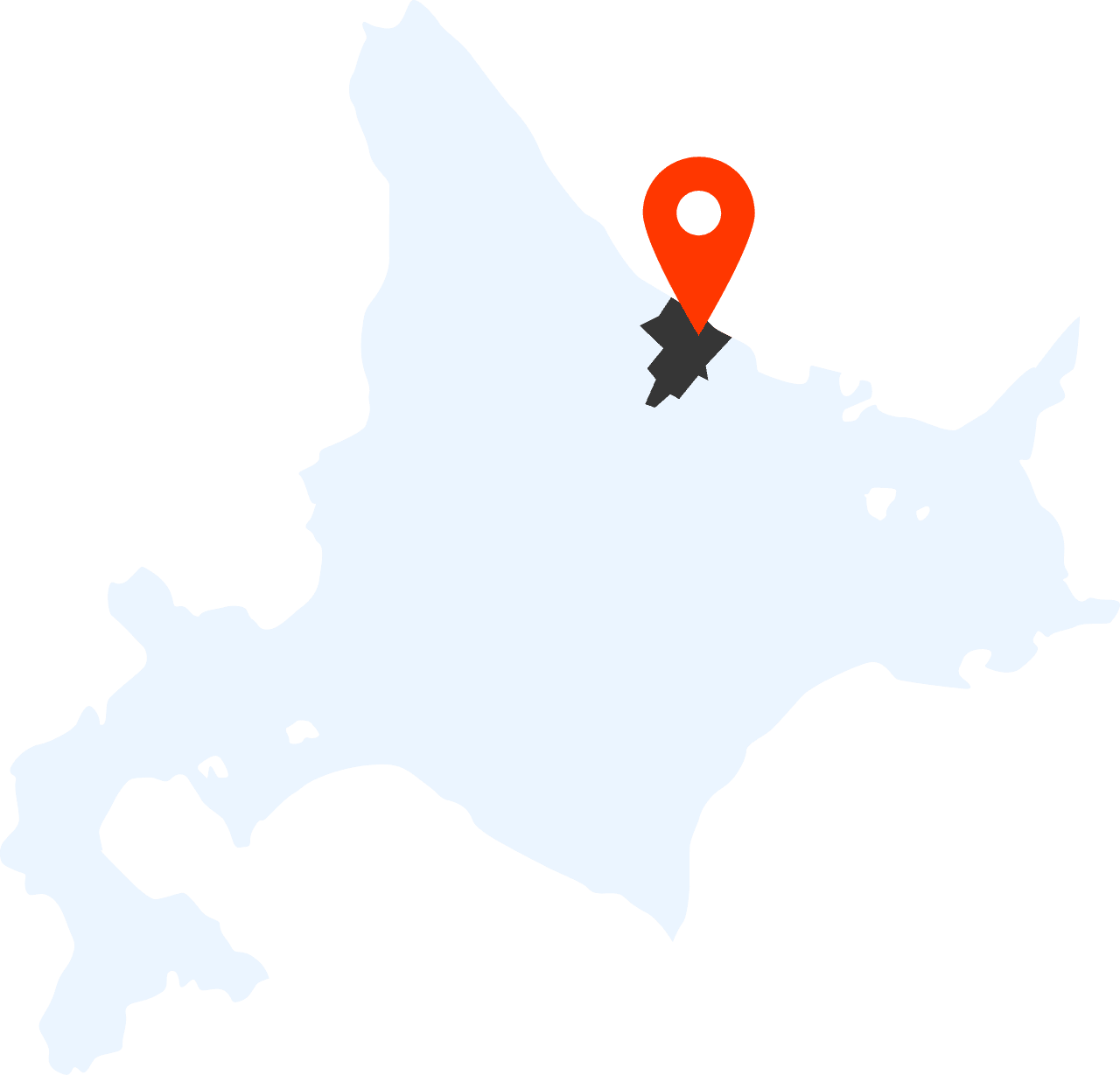北海道と紋別市の地図